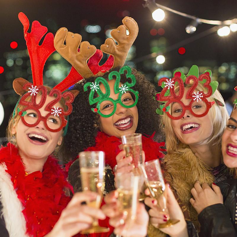 Mắt Kính Trang Trí Năm Mới 2023 Hình Ông Già Noel