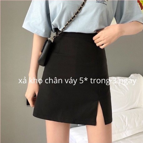 Chân váy chữ A công sở xẻ tà siêu xinh 2 màu đen trắng | BigBuy360 - bigbuy360.vn