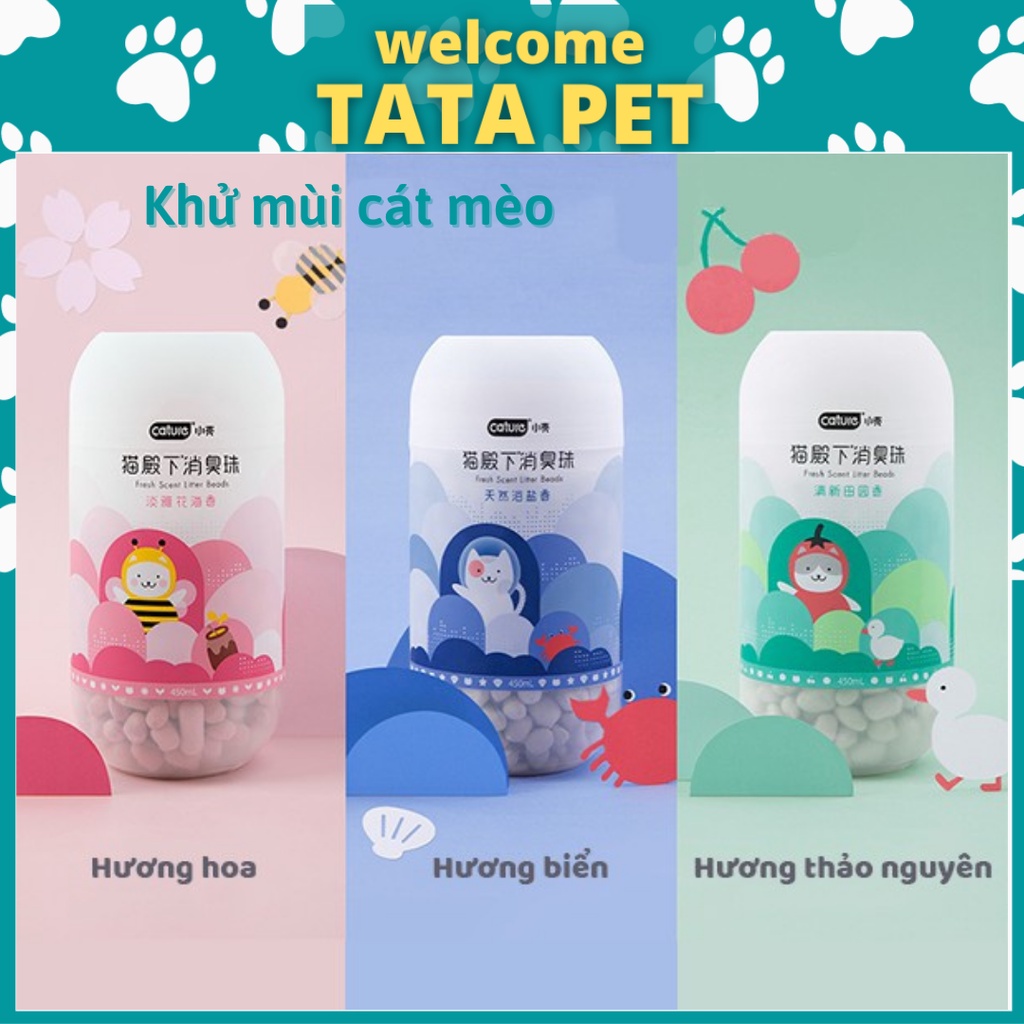 Hạt khử mùi CATURE viên thơm khử mùi cát vệ sinh cho mèo 450ml