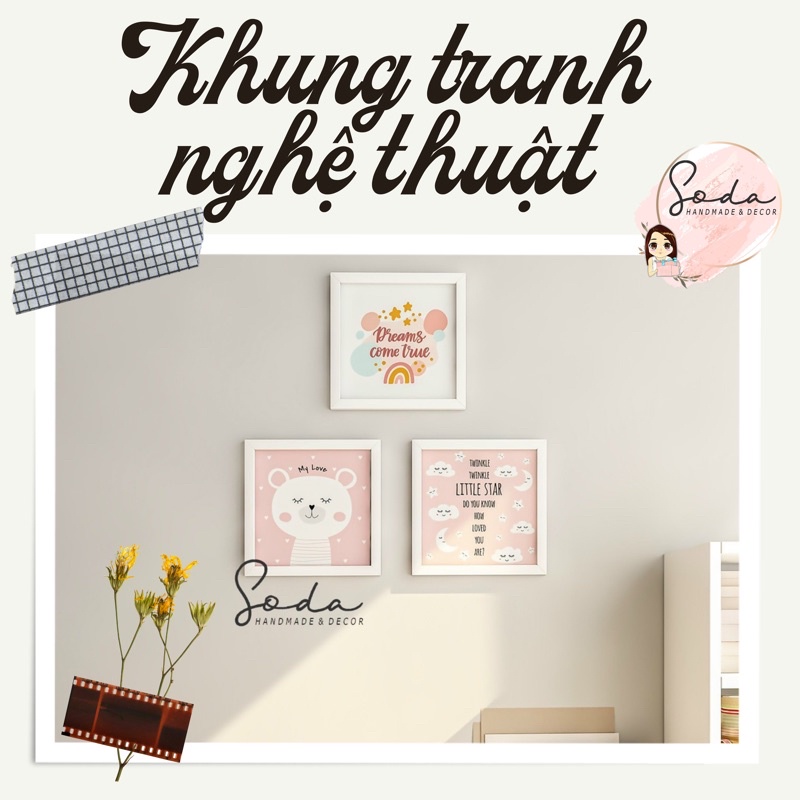 Set khung tranh/khung ảnh trang trí phòng khách/phòng cho bé