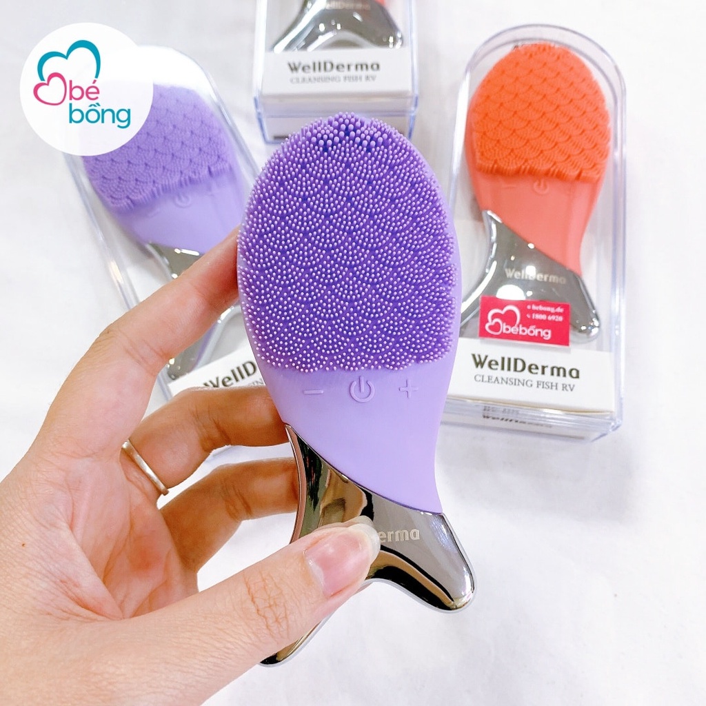 Máy rửa mặt WellDerma màu cam/ tím