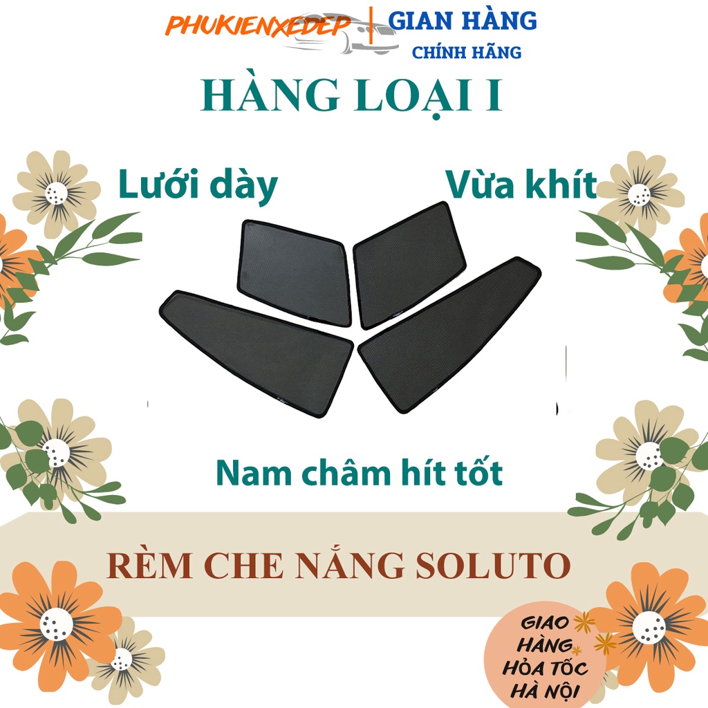 Rèm che nắng ô tô NAM CHÂM theo xe Kia Soluto ⚡ HÀNG LOẠI 1 - LƯỚI DÀY ⚡  Combo 4 tấm chắn nắng - VIỆT NAM SẢN XUẤT