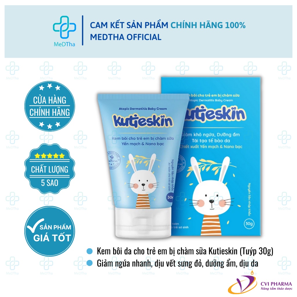 Kem bôi cho trẻ em bị chàm sữa Kutieskin 30g - Dưỡng ẩm, giảm khô ngứa, tái tạo tế bào da [Chính hãng]