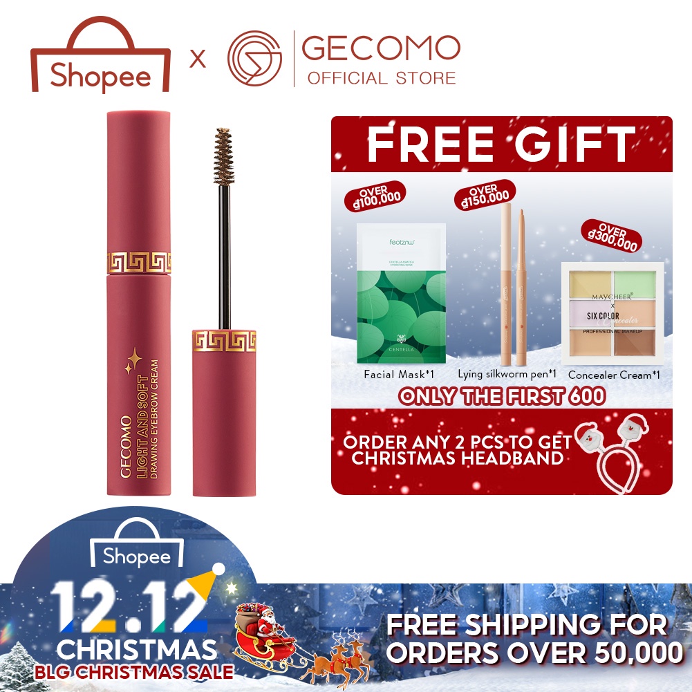 GECOMO Kem dưỡng lông mày lâu trôi không thấm nước Hình xăm chân mày Brow Stick Make up