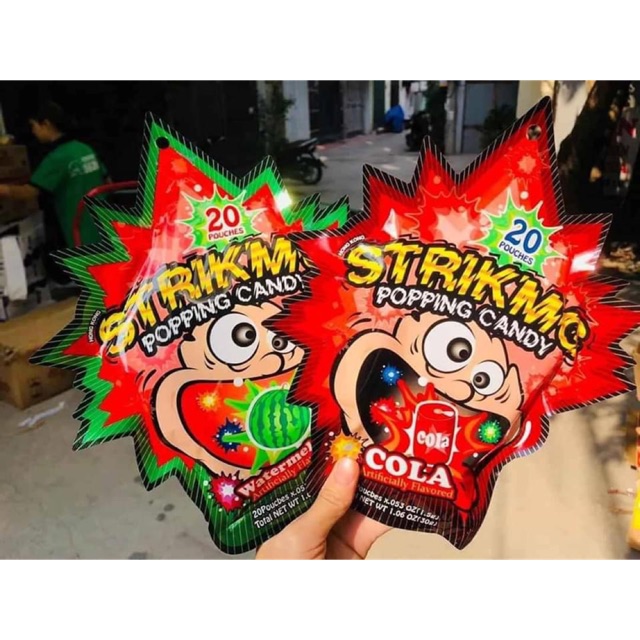 Kẹo nổ Striking Popping Candy (gói to có 20 gói nhỏ bên trong) -