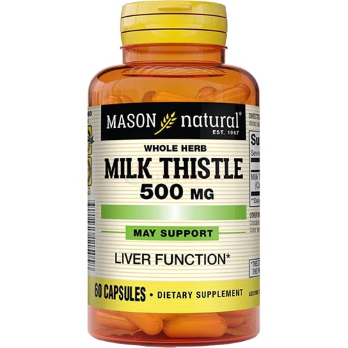 Viên uống Mason Natural Whole Herb Milk Thistle 500mg hỗ trợ thải độc gan