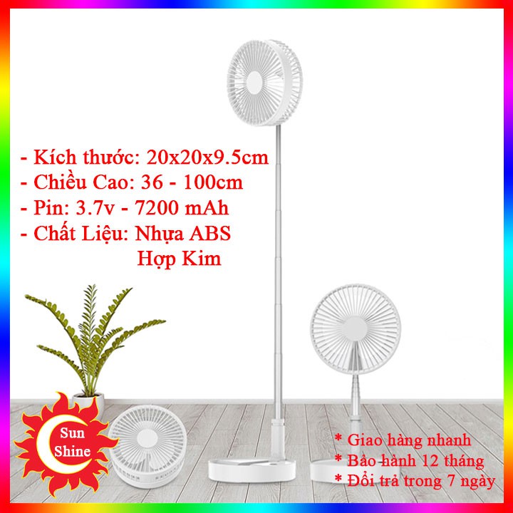 Quạt Tích Điện Gấp Gọn ⚡️Bảo Hành 12 Tháng⚡️ Quạt Sạc Điện Để Bàn Thời Gian Sử Dụng Tối Đa Lên Tới 12H