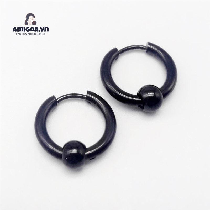 ✨✨Đen Punk Không Phẫu Thuật Thép Bông Tai Nam Nữ Nhỏ Vintage Hip Hop Tai Phụ Kiện Trang Sức Bông Tai Bán Buôn