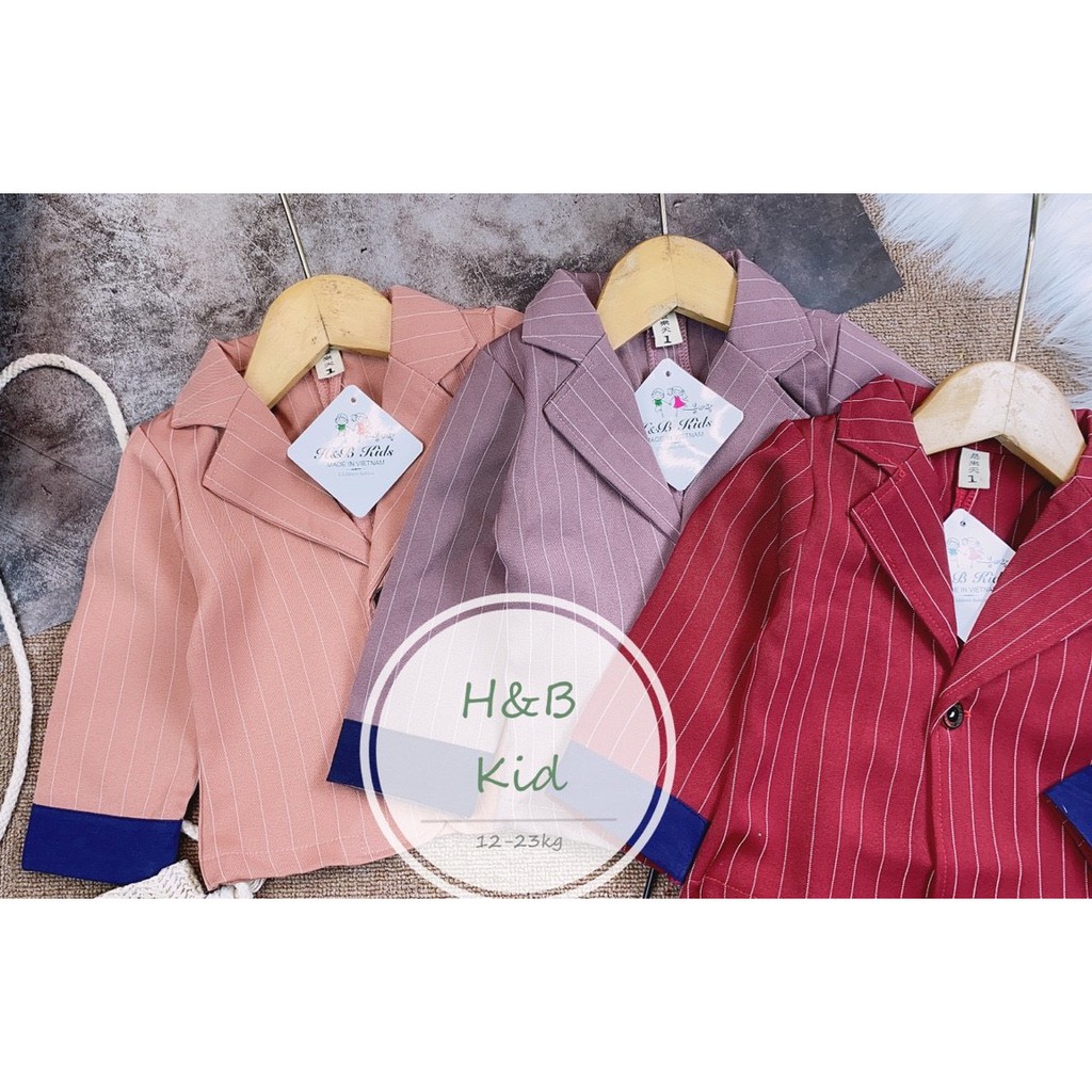 Set áo vest kẻ + váy xanh cho bé gái V87, Namkidshop