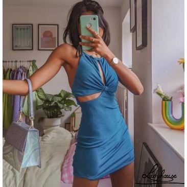 Đầm không tay hở lưng màu trơn thời trang dành cho nữ