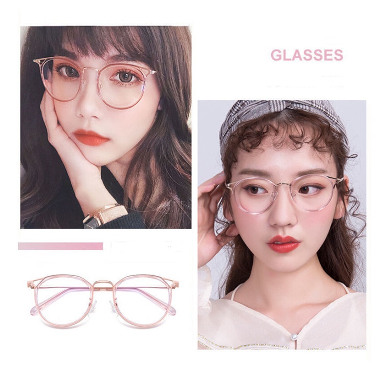 Mắt Kính Gọng Nhựa Kim Loại Chống Ánh Sáng Xanh Hình Tai Mèo Thời Trang