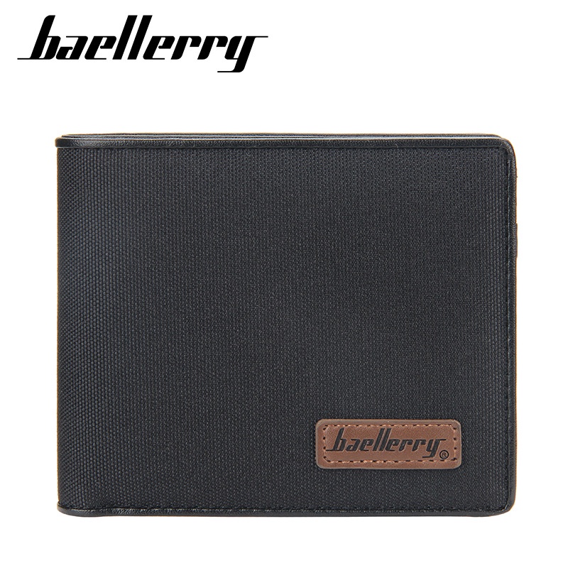 Ví Baellerry vải canvas dáng ngắn có khóa kéo thời trang phong cách Hàn Quốc cho nam