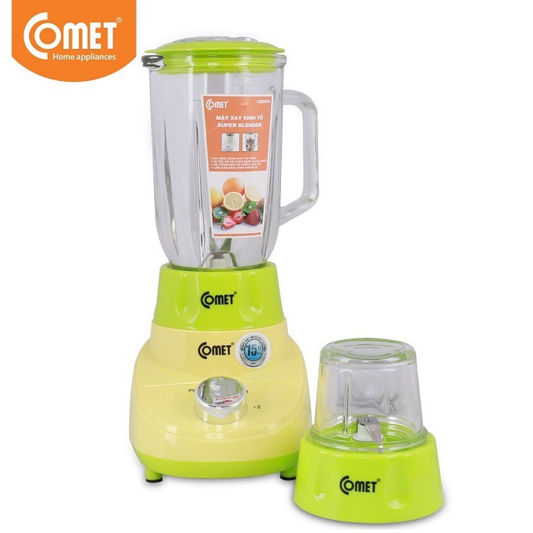 Máy xay sinh tố 2 cối thủy tinh Comet CM9976