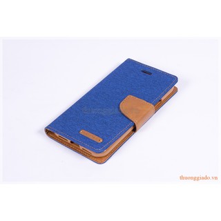 Bao da iPhone X (5.8"), Hiệu GOOSPERY, CANVAS DIARY (bề mặt bọc vải)