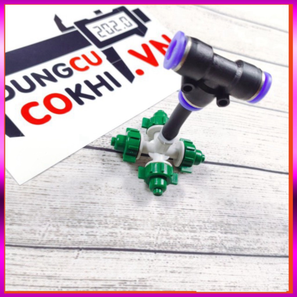10m dây + 5Béc phun sương 4 tia, kèm kết nối nhanh ống 8mm dùng tưới cây, tưới lan