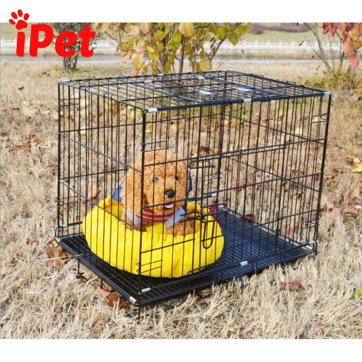 Chuồng Gấp Gọn Cho Chó Mèo, Lồng Xếp Sơn Tĩnh Điện Tặng Kèm Khay Vệ Sinh - iPet Shop