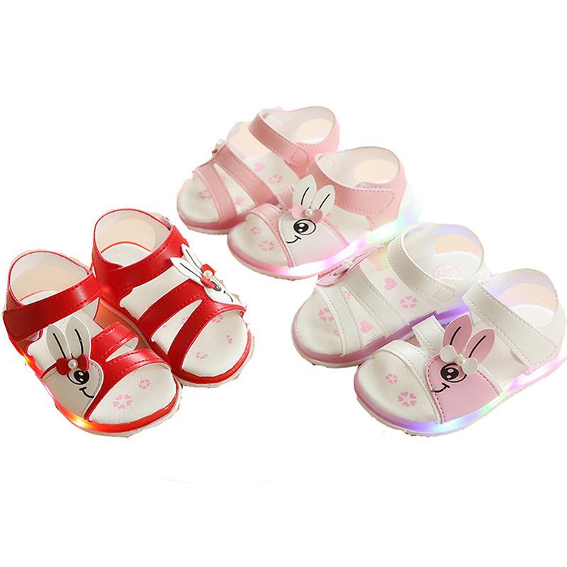 Sandal hình con thỏ có đèn LED cho bé