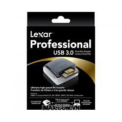 [Mã 267ELSALE hoàn 7% đơn 300K] Đầu đọc thẻ Lexar USB 3.0, Dual Slot SD-CF UHS-I