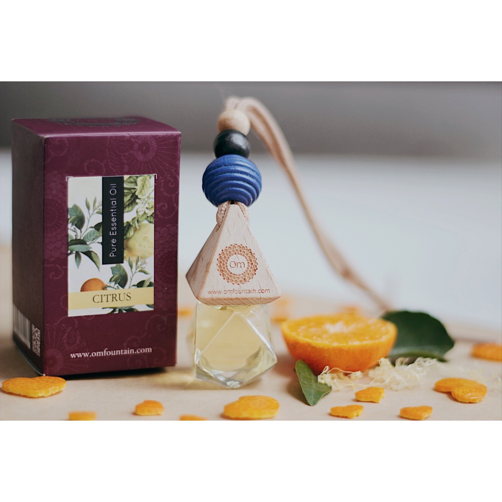 Tinh dầu treo xe hơi cam quýt OM FOUTAIN tinh dầu khuếch tán thiên nhiên nguyên chất 10ml