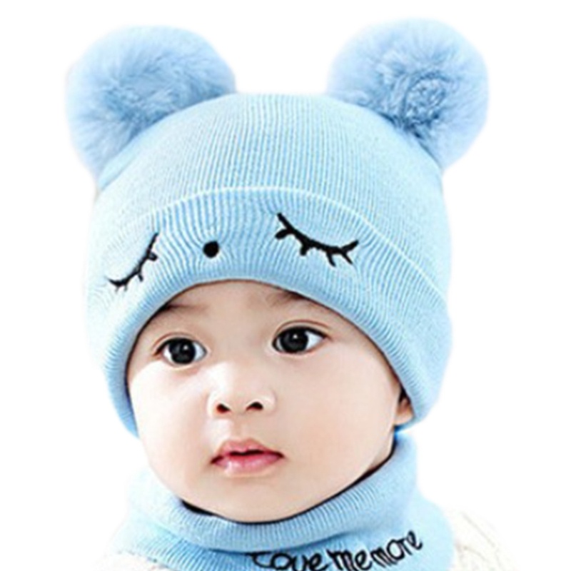 Mũ Len Choàng Cổ Giữ Ấm Cho Bé Sơ Sinh