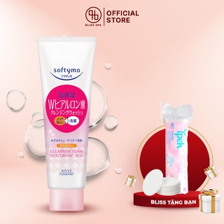 Bọt Rửa Mặt & Tẩy Trang Dạng Kem 2 Trong 1 Kosé Cosmeport Softymo Cleansing Foam Hyaluronic Acid 220g - Bliss Spa