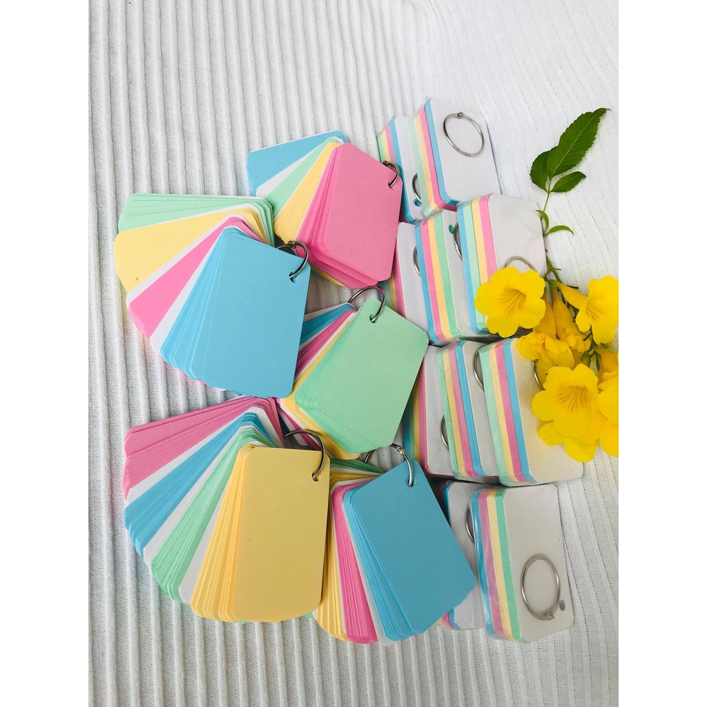 01 bộ FLASHCARD 7X10CM thẻ màu (100 THẺ MIX ĐỀU 5 MÀU)