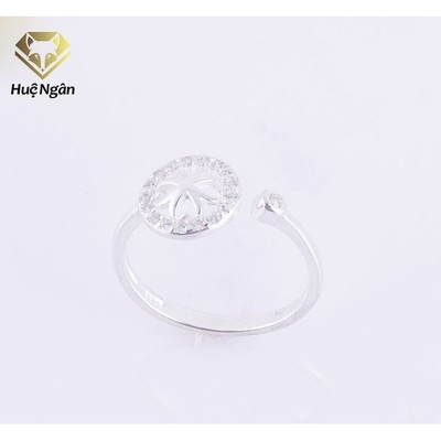 Nhẫn bạc Ý 925 Huệ Ngân - Cỏ bốn lá may mắn free size RR1288