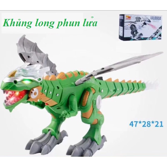 Đồ chơi khủng long thời tiền sử Robot Phun Nước Lửa Điện cho bé trai có Pin