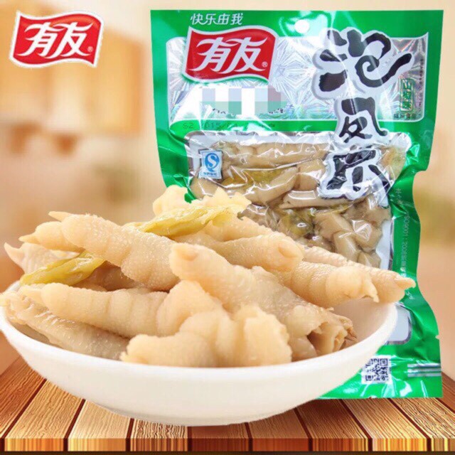 Chân gà cay YUYU❤️Chân gà cay yuyu gói 100gam trung quốc màu xanh siêu cay