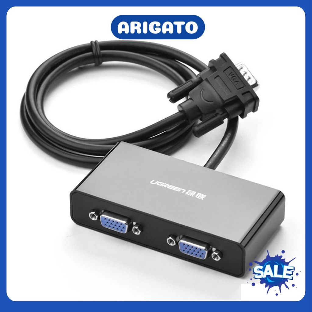 Bộ Chia màn hình VGA Ugreen 1 ra 2 40254 Dtech DT7252 Chính Hãng hỗ trợ nguồn phụ cao cấp ARIGATO