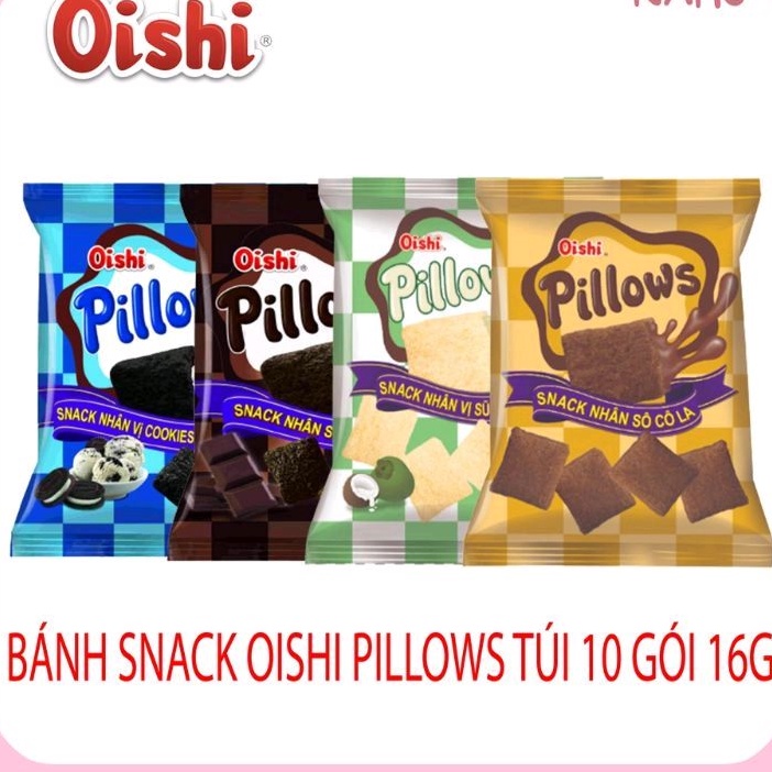 Bánh snack Oishi Pillows túi 10 gói 14g