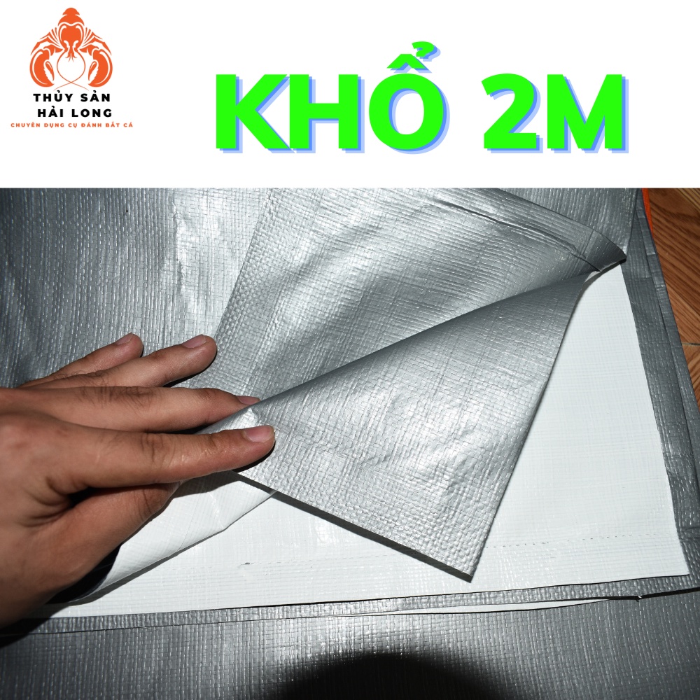 TẤM BẠT CHE NẮNG MƯA 220g/m2 khổ 2M đã gia công may viền đóng khuy.