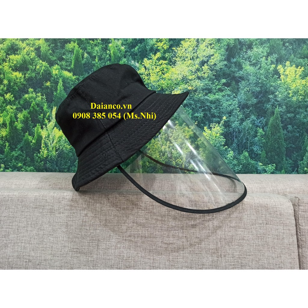 Nón có tấm nhựa che mặt, bảo vệ nước bắn vào mặt- Hàng sẵn
