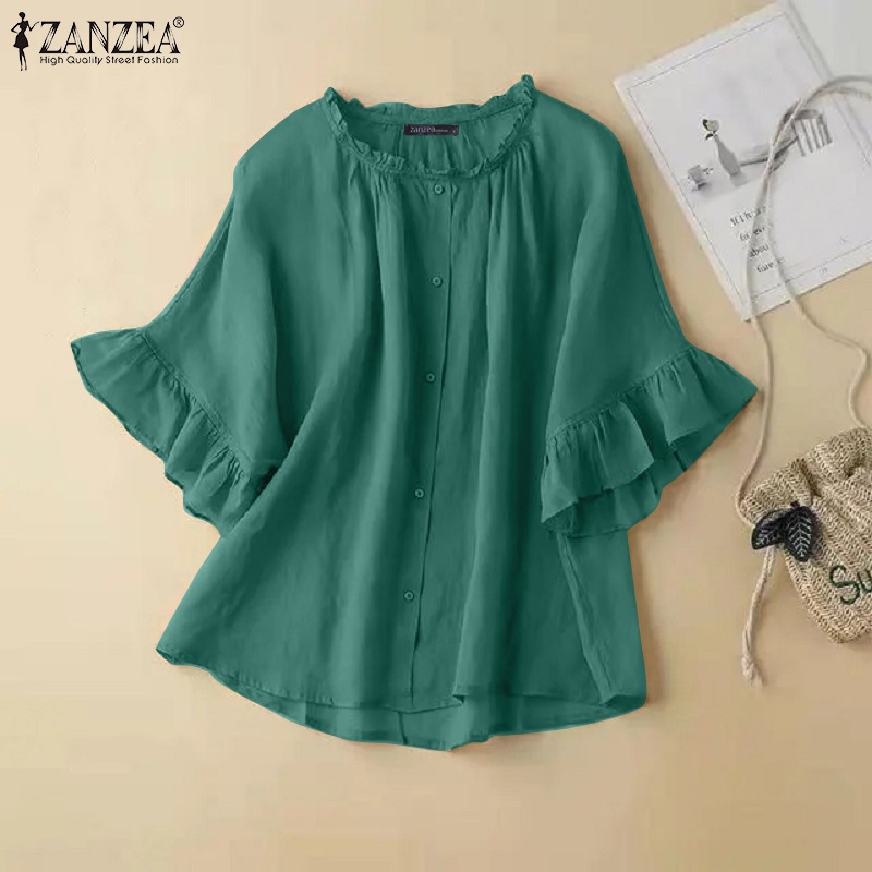 Áo kiểu ZANZEA tay lỡ 3 / 4 thời trang nữ tính