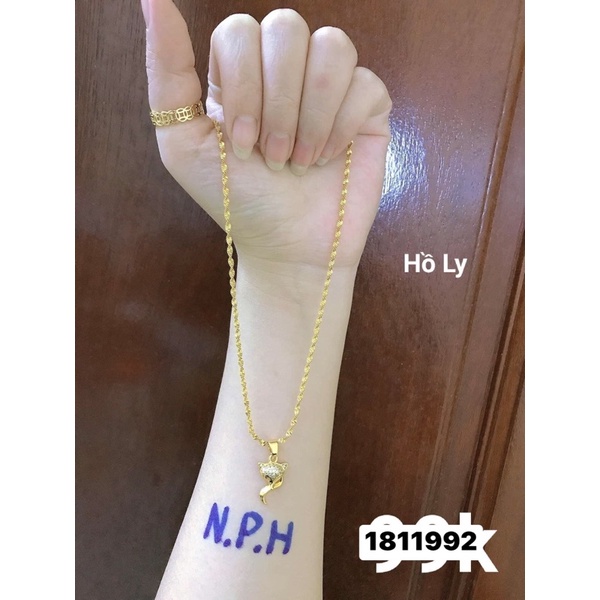 Dây chuyền nữ mạ vàng,dây chuyền kèm mặt hồ ly tài lộc may mắn hạnh phúc