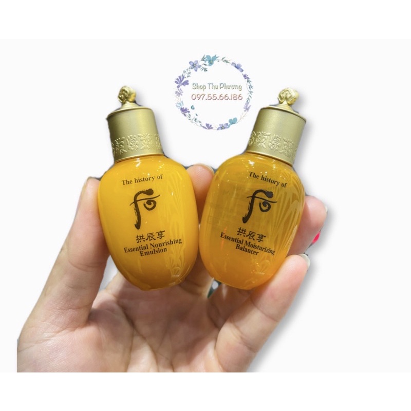 cặp nước hoa hồng sữa dưỡng chống lão hoá whoo vàng 20ml ( tách set)