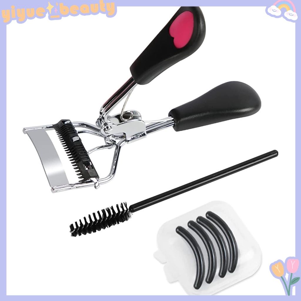 Dụng Cụ Bấm Cong Mi Chuyên Nghiệp Với 4 Miếng Đệm Đàn Hồi Thay Thế