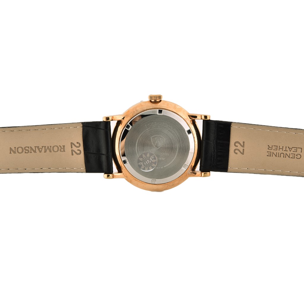 Đồng hồ Romanson Men Watch TL1275MGGD nam mặt mỏng kính chống xước máy Thụy Sĩ dây da cao cấp chính hãng