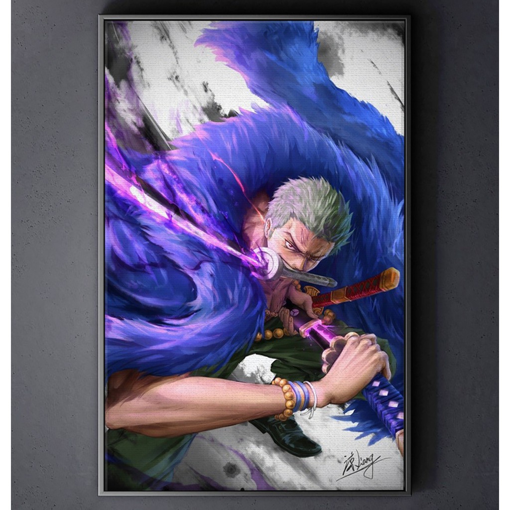 TRANH CANVAS ANIME ONE PIECE Vua Hải Tặc treo tường in theo yêu cầu - Zoro 2