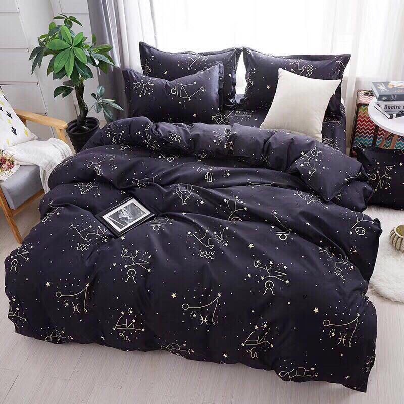 Bộ 5 món vỏ chăn ga gối cotton poly | Set chăn mỏng ko ruột, drap bo chun kiểu Hàn Quốc
