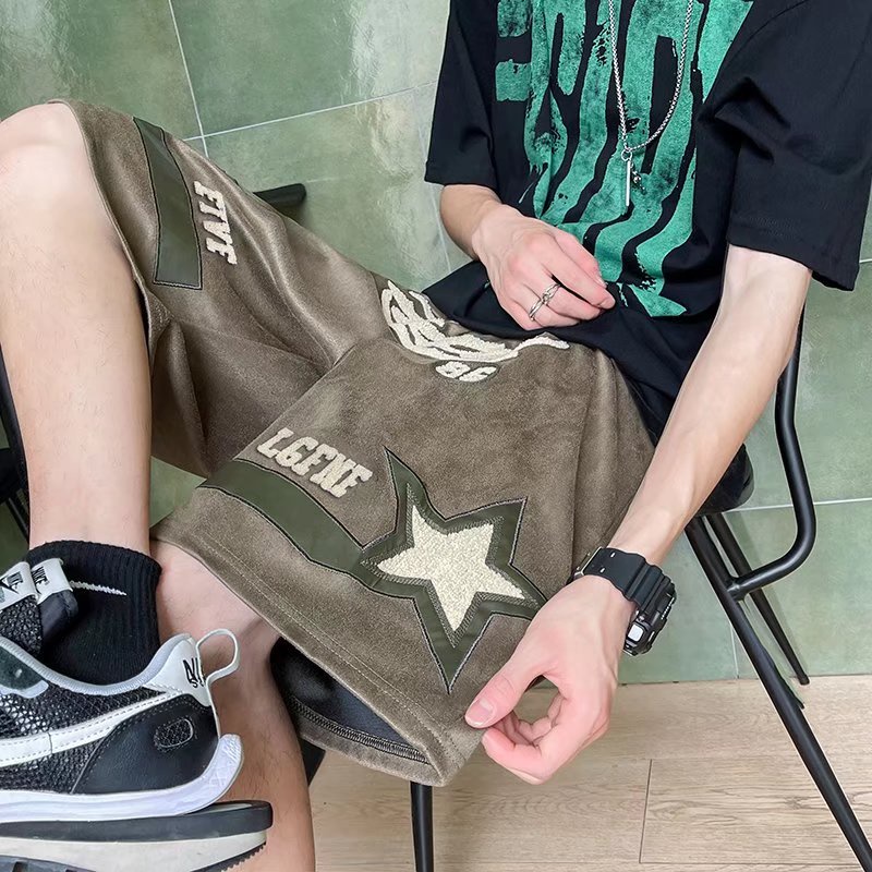 Quần Short Denim Ống Rộng In Chữ Thời Trang Hip Hop Dành Cho Nam Và Nữ