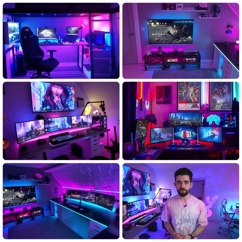 Dây Đèn led RGB 16 triệu màu 5m, 10m, nháy theo nhạc, app điện thoại decor phòng ngủ, gương, quay tiktok