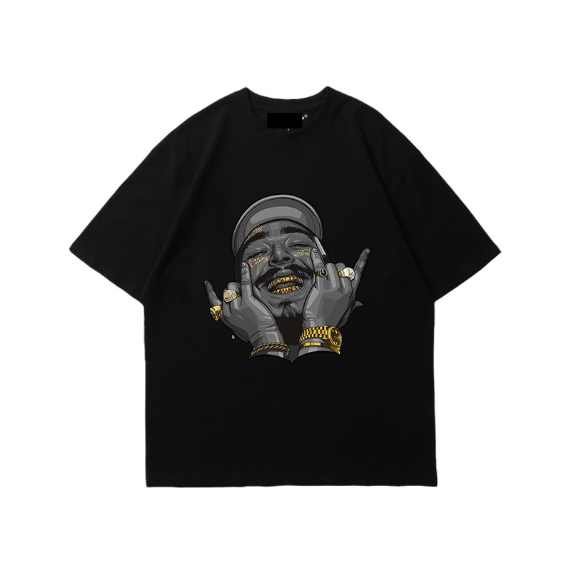 Áo thun tay lỡ unisex post malone form rộng oversize phong cách Hàn Quốc