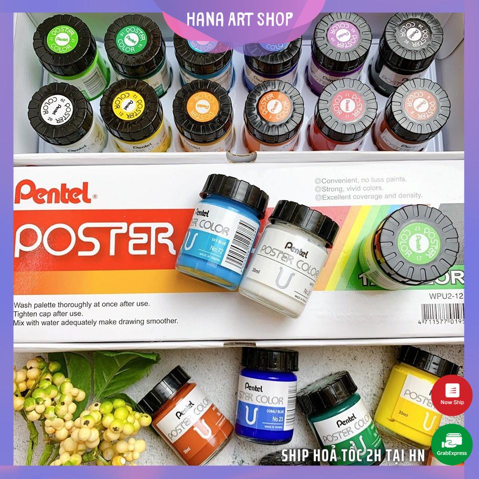 Màu Poster Pentel - Bộ 12 màu