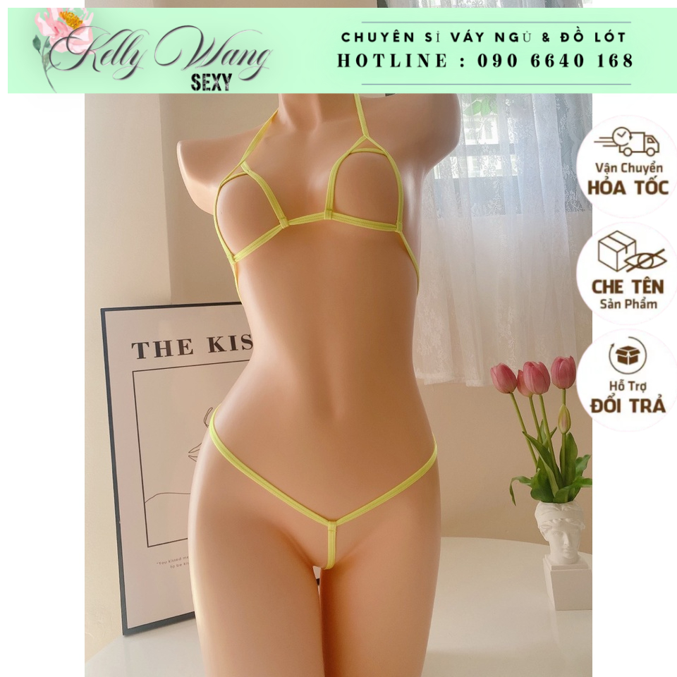 [KELLYWANG] BK076- Bộ lọt khe dây thun gợi cảm - đồ lót sexy