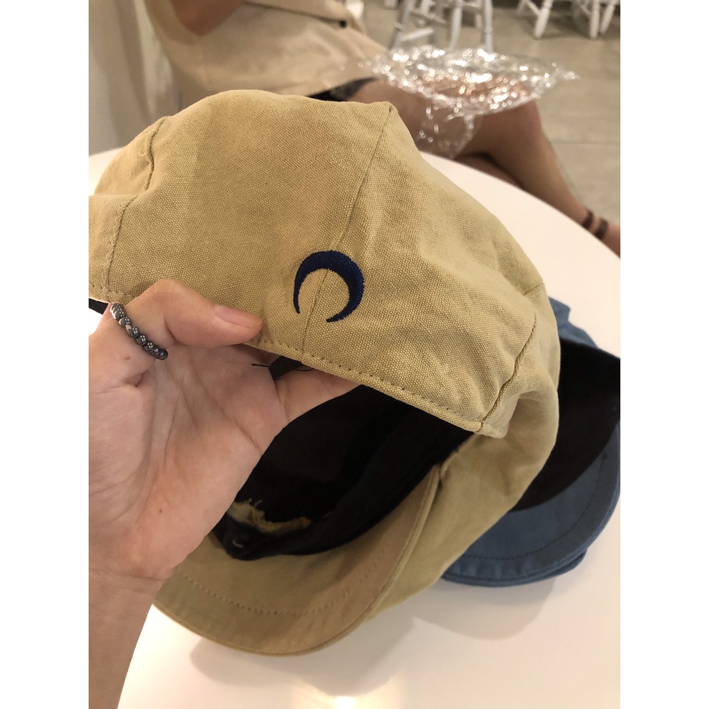 Mũ Nồi Beret Thêu Hình Mặt Trăng Phong Cách Retro Cổ Điển Phong Cách Hàn Quốc Cho Nữ