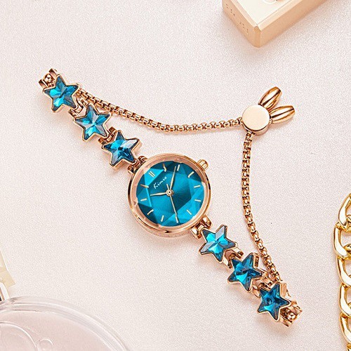 Đồng Hồ Nữ KIMIO 6352 Dây Rút Hình Ngô Sao Cực Đẹp , Chống Nước, Chống Trầy Xước