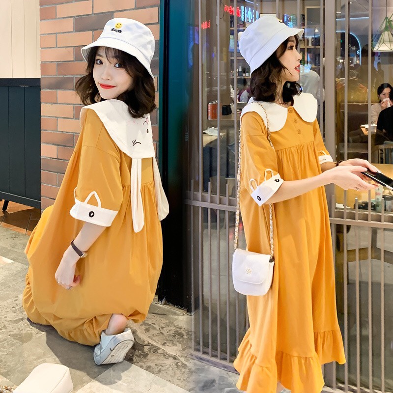 Váy cotton mặc nhà kute Váy bầu cotton cute 𝐕𝟏𝟑𝟒