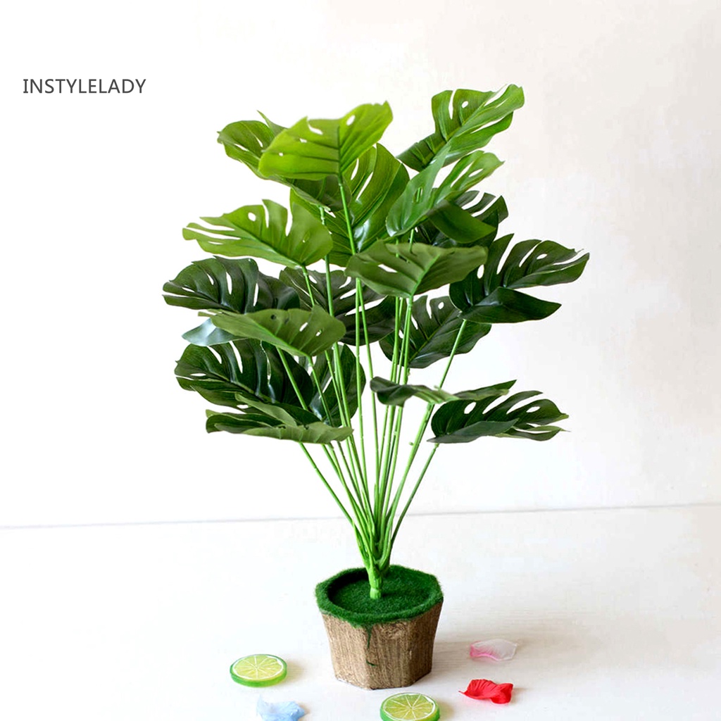 ✌1 Bó Lá Monstera Nhân Tạo Bằng Nhựa Cho Trang Trí Nhà / Quán Cà Phê / Khách Sạn