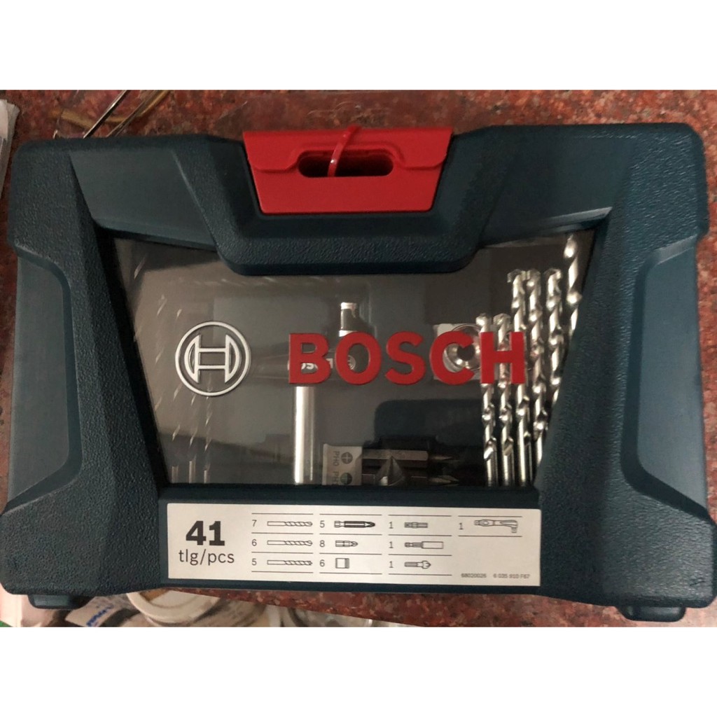 Máy Khoan Pin 18v Bosch GSB 180-LI (hộp công cụ + set 41 món AC) 06019F83K2